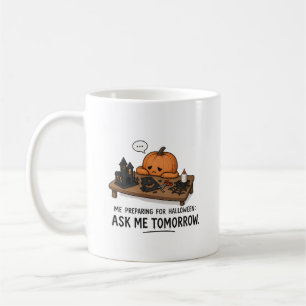 Lazy Pumpkin Halloween Preparation Illustration Coffee Mug