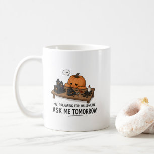 Lazy Pumpkin Halloween Preparation Illustration Coffee Mug