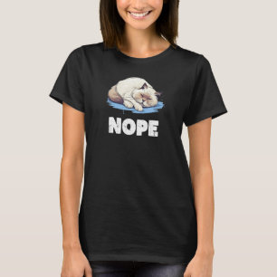 Lazy Ragdoll Cat Nope T-Shirt