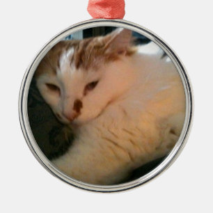 Lazy, Relaxed Cat Metal Tree Decoration