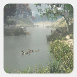 Lazy River Square Sticker