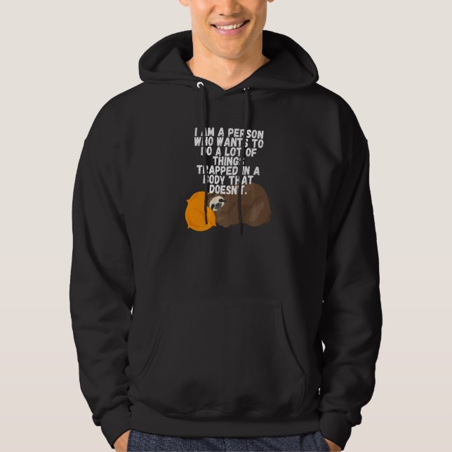 Lazy Sleeping Sloth  Sloth  Sleep Bedtime Hoodie (Front)