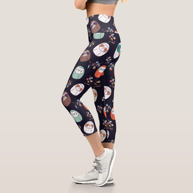 Lazy Sloth Capri Leggings (Left)