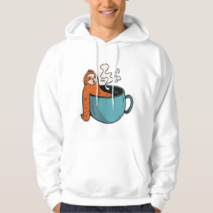 Lazy Sloth Coffee Hot Tub Cute Art Hoodie