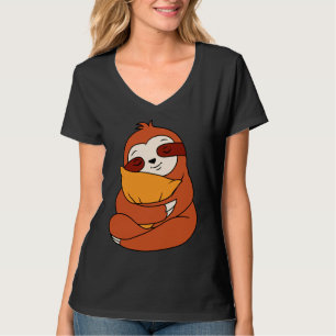 Lazy Sloth Cuddles Pillow Cute Sleepy Sloth With P T-Shirt