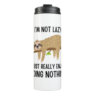 Lazy Sloth Doing Nothing Thermal Tumbler