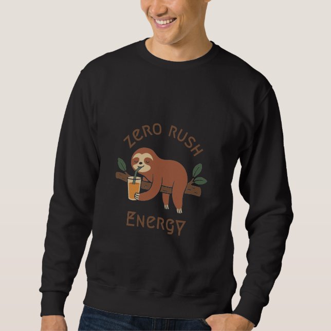 Lazy Sloth – Funny Cute Sleepy Vibes Sweatshirt (Front)