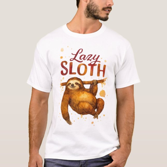 Lazy Sloth in Alcohol Ink Classic T-Shirt (Front)