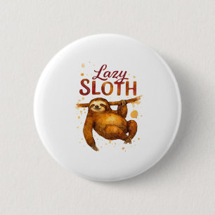 Lazy Sloth in Alcohol Ink Classic T-Shirt 6 Cm Round Badge
