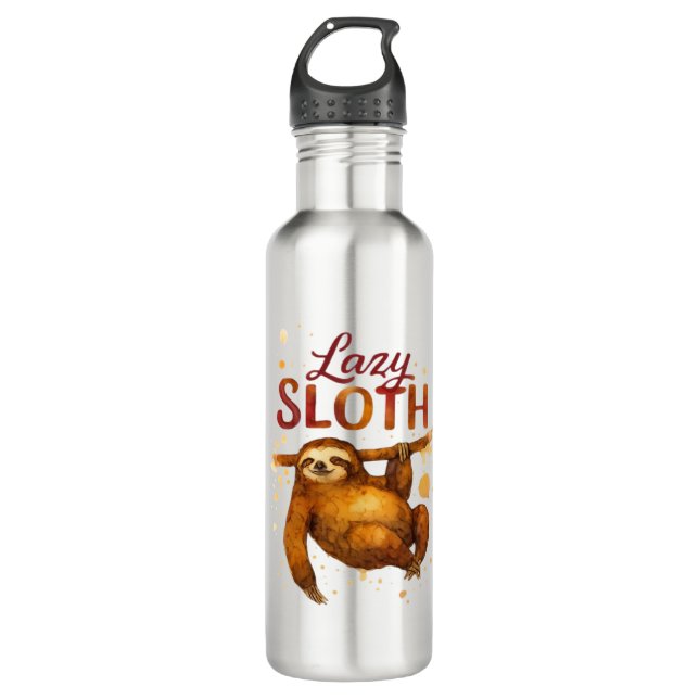 Lazy Sloth in Alcohol Ink Classic T-Shirt 710 Ml Water Bottle (Front)