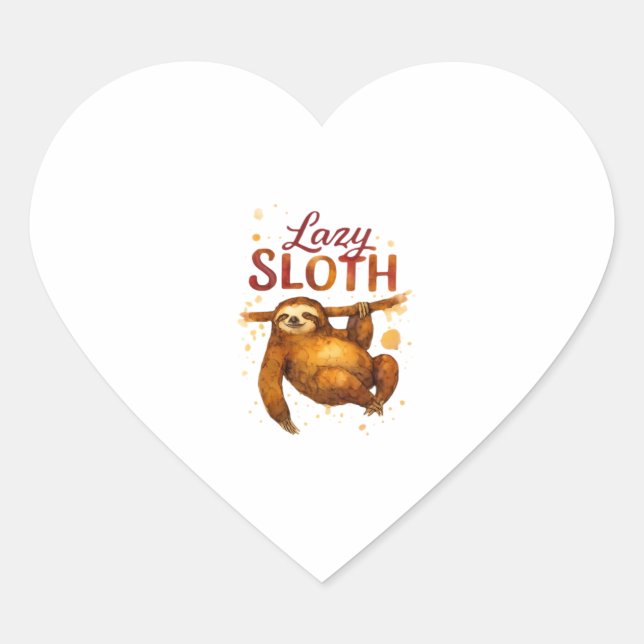 Lazy Sloth in Alcohol Ink Classic T-Shirt Heart Sticker (Front)