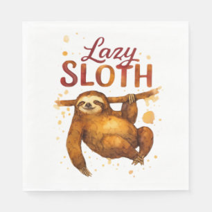 Lazy Sloth in Alcohol Ink Classic T-Shirt Napkin