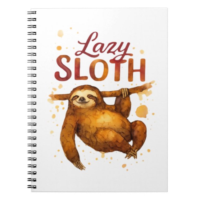 Lazy Sloth in Alcohol Ink Classic T-Shirt Notebook (Front)