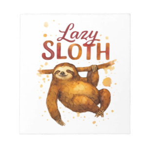 Lazy Sloth in Alcohol Ink Classic T-Shirt Notepad
