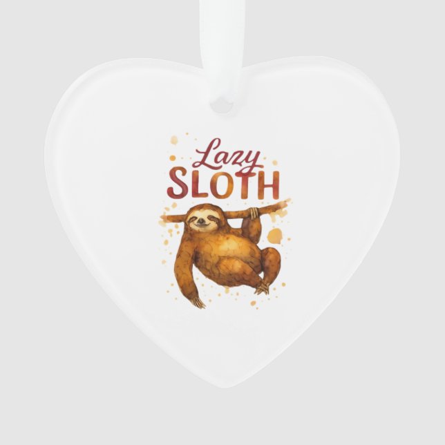 Lazy Sloth in Alcohol Ink Classic T-Shirt Ornament (Front)
