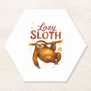 Lazy Sloth in Alcohol Ink Classic T-Shirt Paper Coaster