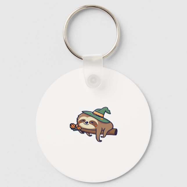 lazy sloth kawaii Classic T-Shirt Key Ring (Front)