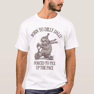 Lazy Sloth Retro Bike Cartoon T-Shirt