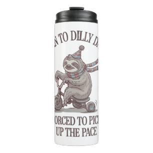 Lazy Sloth Retro Bike Cartoon Thermal Tumbler