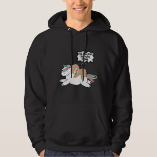 Lazy Sloth Riding Unicorn Hoodie