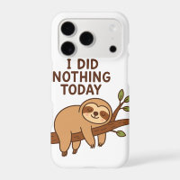 Lazy Sloth Sticker – "I Did Nothing Today" Cartoon