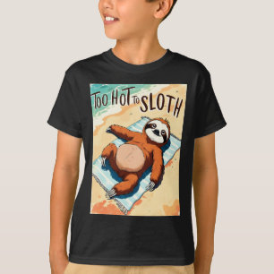 Lazy Sloth Summer Vintage Beach T-Shirt