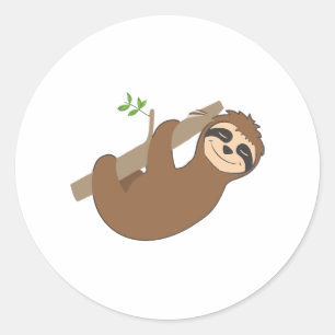 Lazy Sloth Tired Sloth Funny Sloth Sloth Mode Classic Round Sticker