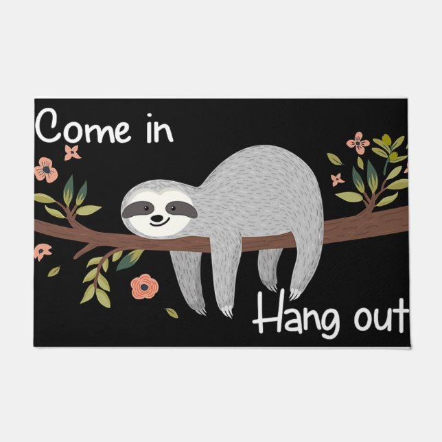 Lazy Sloth Welcome Doormat - Indoor (Front)