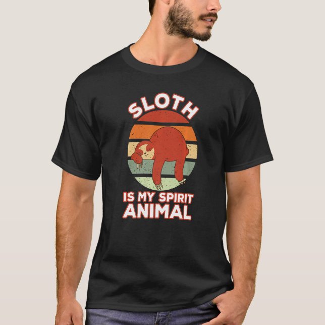 Lazy Sloth Wild Animal Jungle Bedtime Forest Tree  T-Shirt (Front)