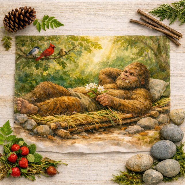 Lazy Summer Sasquatch Bird Watching Tissue Paper  (Creator Uploaded)