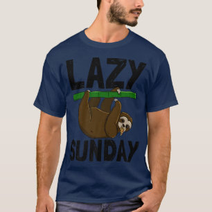 Lazy Sunday Funny Sleepy Head Sloth Love Women Piz T-Shirt