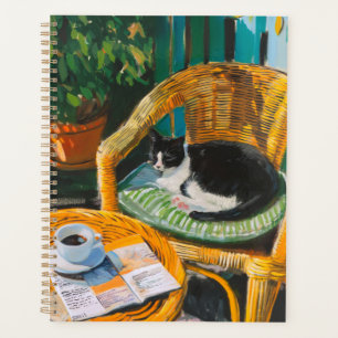 Lazy Sunday Morning Cosy Cat & Coffee Painting Planner
