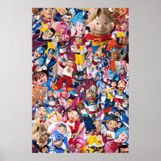 Lazy town collage poster