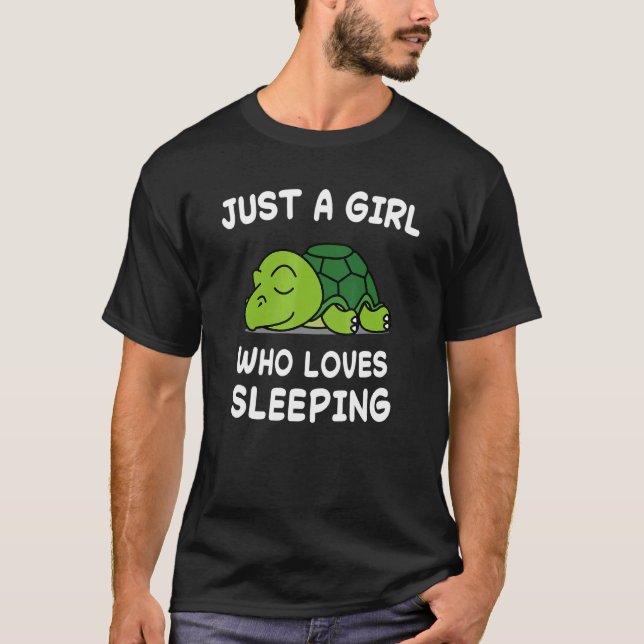 Lazy Turtle Turtles Nap Sleeping Sleep Pyjamas Paj T-Shirt (Front)