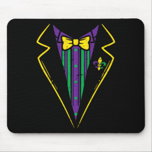 Lazy Tuxedo Costume Bow Tie Funny Mardi Gras Carni Mouse Mat