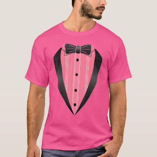 Lazy Tuxedo Pink Costume Easy Bow Tie Outfit Conce T-Shirt