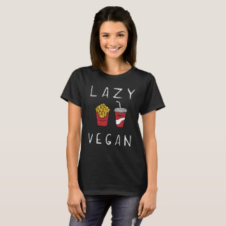 Lazy Vegan Funny Vegetarian Graphic Tee Shirt
