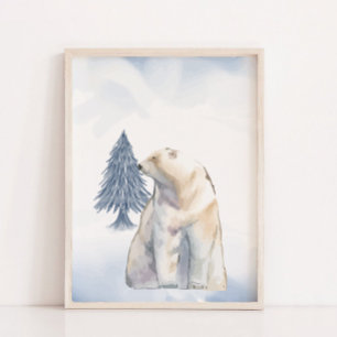 Lazy Winter Polar Bear Arctic Nursery Wall Decor