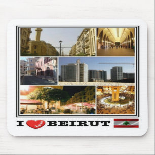 LB Beirut - Lebanon - I Love Mosaic - Mouse Mat