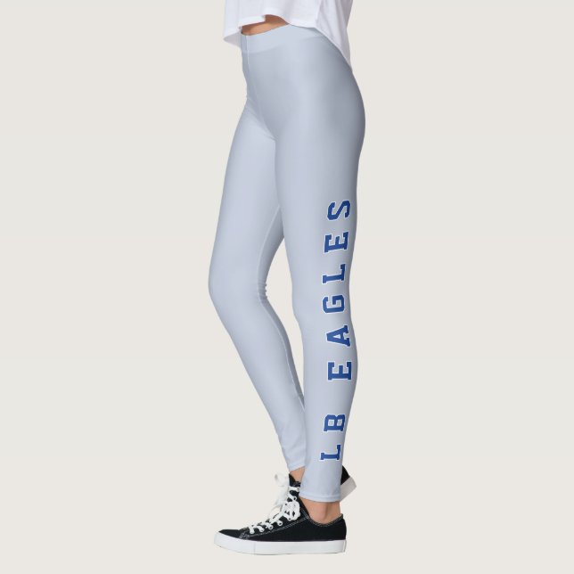 LB Eagles Blue Grey School Spirit Wear Leggings (Left)