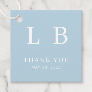 LB Elegant Blue Serif Favour Tags