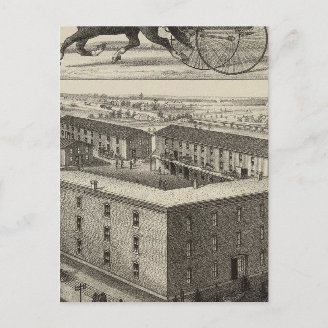 LB Johns' Carriage Works, Abilene, Kansas Postcard (Front)