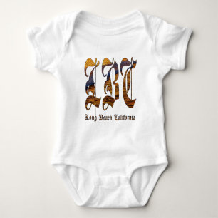 LBC Long Beach California Ocean Beach Surf Baby Bodysuit