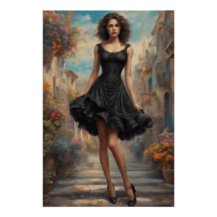 LBD Art: AI-Enhanced Little Black Dress Artwork Poster
