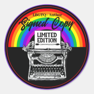 LBGTQ+ Author Signed Copy Typewriter  Classic Round Sticker