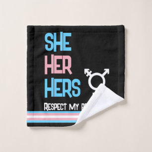 LBGTQ Pronoun Transgender She Her Hers Wash Cloth
