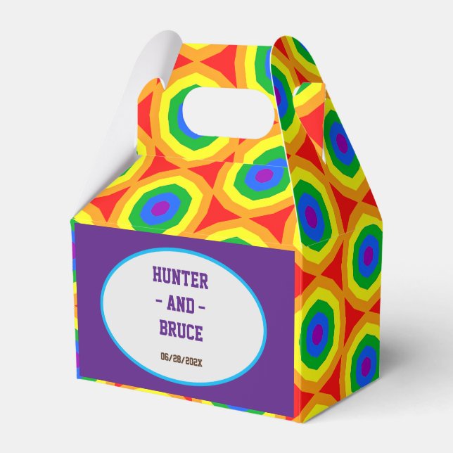 LBGTQA+ Rainbow Circle Design Favour Box (Front Side)