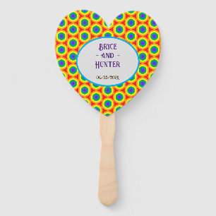 LBGTQA+ Rainbow Circle Design Hand Fan