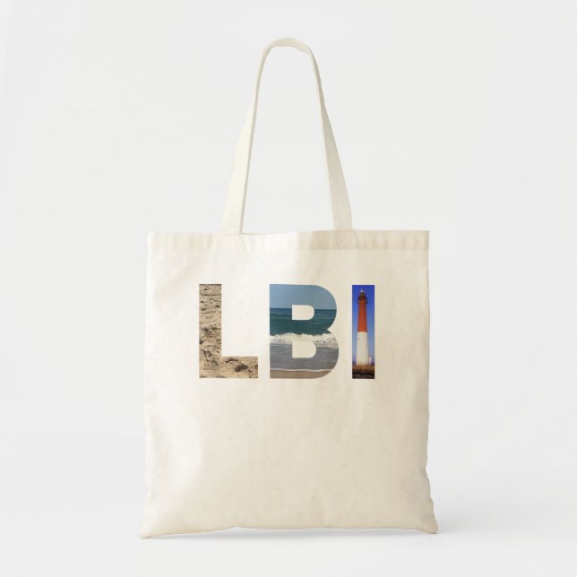 LBI Long Beach Island, NJ Photo Beach, Ocean, Ligh Tote Bag (Front)