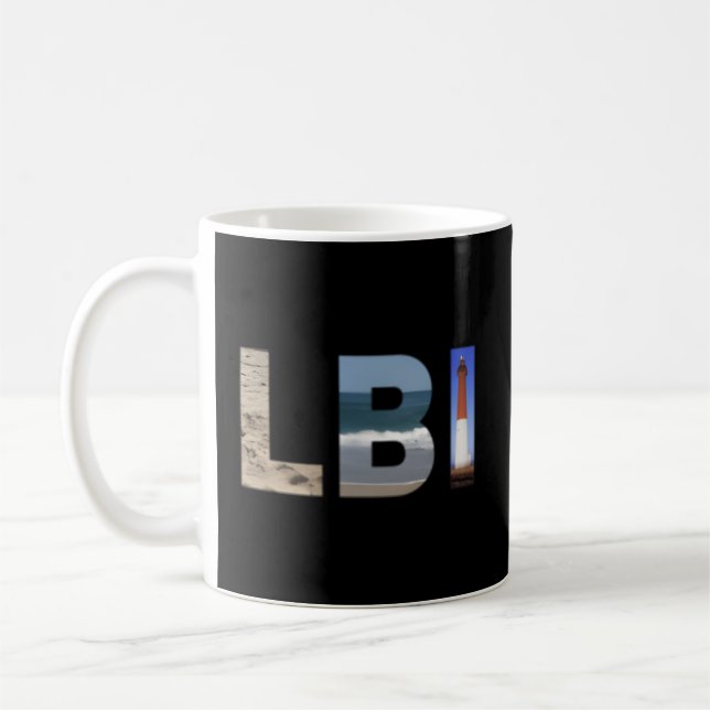 Lbi Long Beach Island Nj Photo Beach Ocean Lightho Coffee Mug (Left)